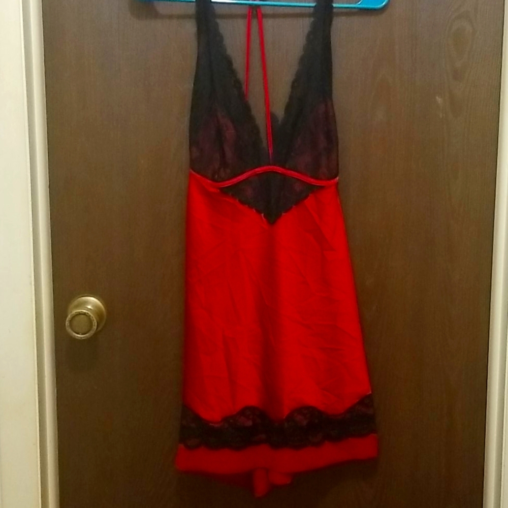 Satin and lace nightgown